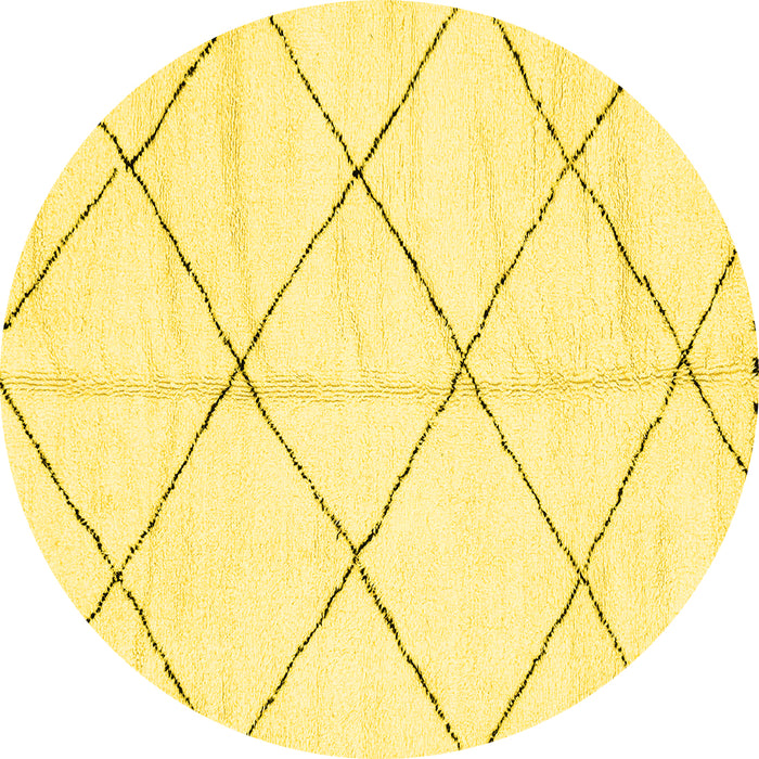 Round Solid Yellow Modern Rug, abs2917yw