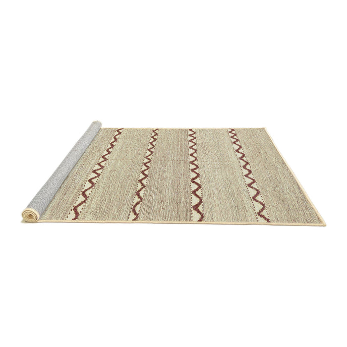 Sideview of Machine Washable Abstract Brown Sugar Brown Rug, wshabs2918