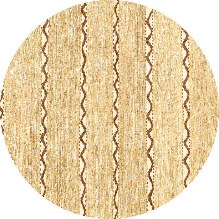 Round Machine Washable Solid Brown Modern Rug, wshabs2918brn