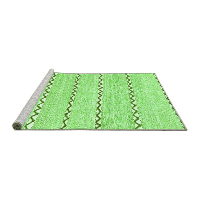 Sideview of Machine Washable Solid Green Modern Area Rugs, wshabs2918grn
