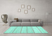 Machine Washable Solid Turquoise Modern Area Rugs in a Living Room,, wshabs2918turq