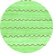 Round Solid Green Modern Rug, abs2918grn