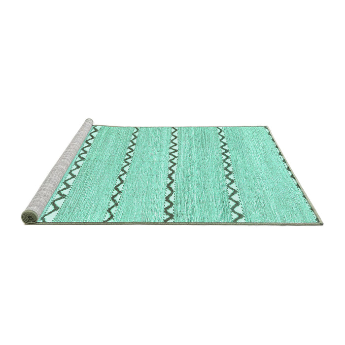 Sideview of Machine Washable Solid Turquoise Modern Area Rugs, wshabs2918turq