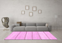 Machine Washable Solid Pink Modern Rug, wshabs2918pnk