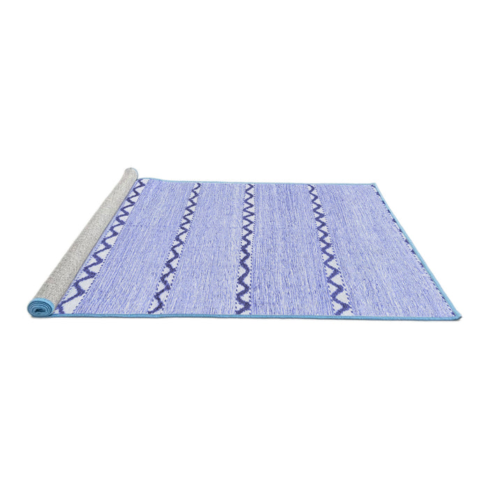 Sideview of Machine Washable Solid Blue Modern Rug, wshabs2918blu