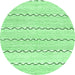 Round Solid Emerald Green Modern Rug, abs2918emgrn