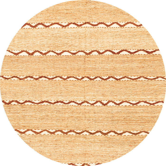 Round Solid Orange Modern Rug, abs2918org