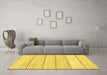 Machine Washable Solid Yellow Modern Rug in a Living Room, wshabs2918yw