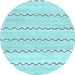 Round Machine Washable Solid Light Blue Modern Rug, wshabs2918lblu