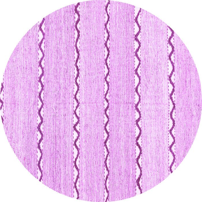 Round Machine Washable Solid Purple Modern Area Rugs, wshabs2918pur
