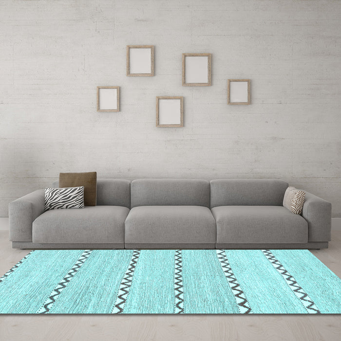 Machine Washable Solid Light Blue Modern Rug in a Living Room, wshabs2918lblu