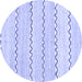 Round Solid Blue Modern Rug, abs2918blu