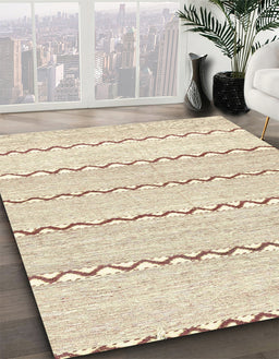 Machine Washable Abstract Brown Sugar Brown Rug in a Family Room, wshabs2918