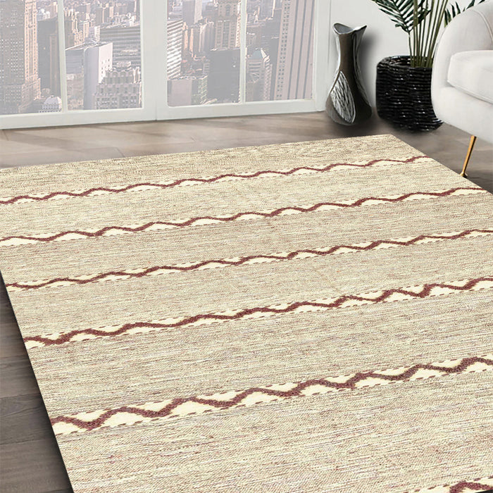 Machine Washable Abstract Brown Sugar Brown Rug in a Family Room, wshabs2918