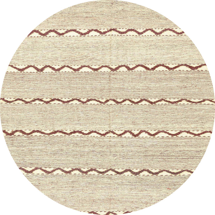 Round Machine Washable Abstract Brown Sugar Brown Rug, wshabs2918