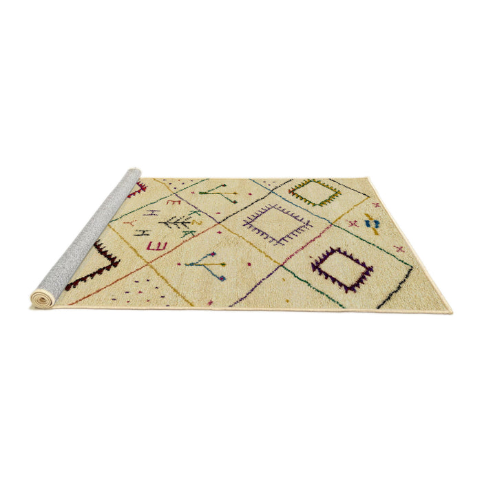 Sideview of Machine Washable Abstract Sun Yellow Rug, wshabs2919