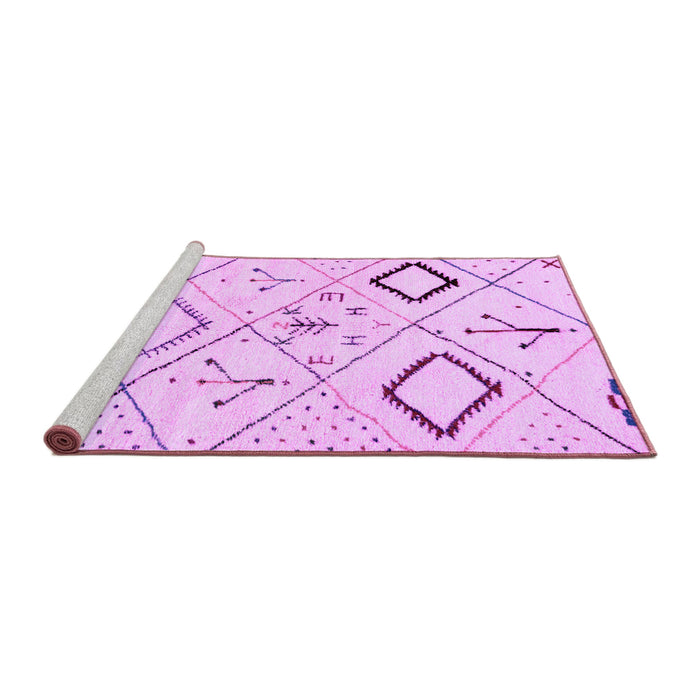 Sideview of Machine Washable Solid Purple Modern Area Rugs, wshabs2919pur