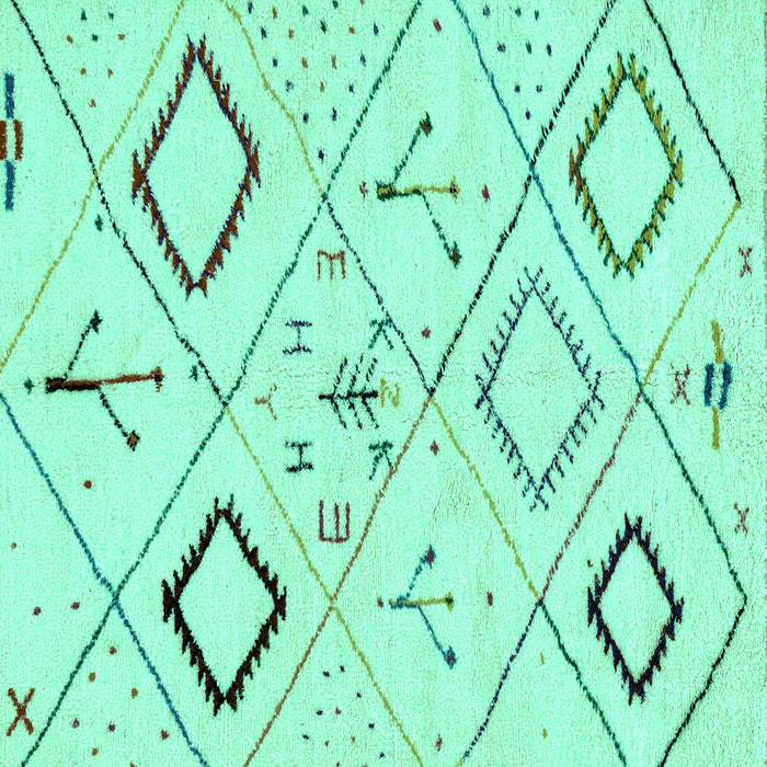 Square Solid Turquoise Modern Rug, abs2919turq