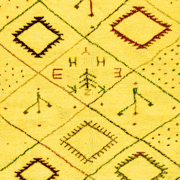 Machine Washable Solid Yellow Modern Rug, wshabs2919yw