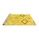 Sideview of Machine Washable Solid Yellow Modern Rug, wshabs2919yw