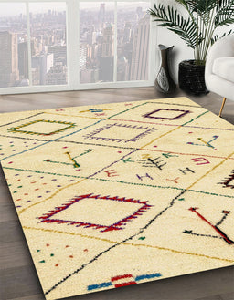 Machine Washable Abstract Sun Yellow Rug in a Family Room, wshabs2919