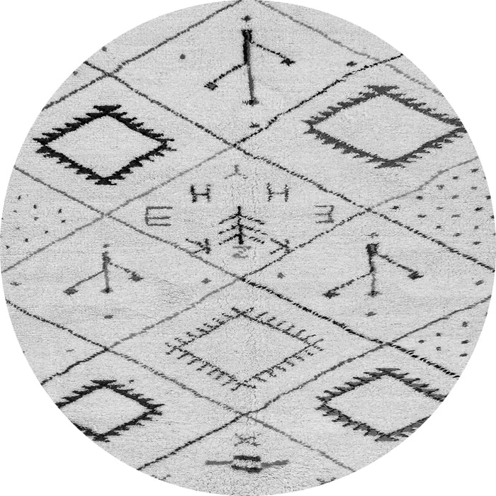 Round Machine Washable Solid Gray Modern Rug, wshabs2919gry