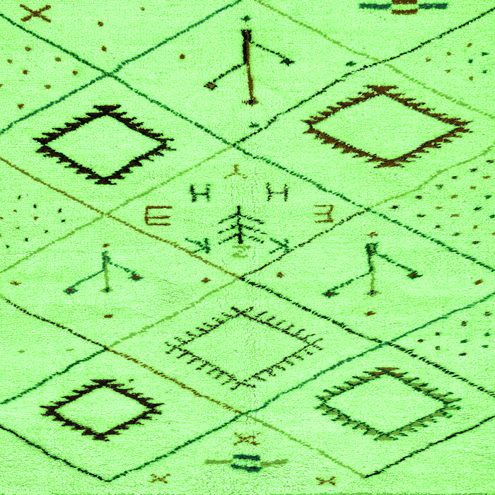 Square Machine Washable Solid Green Modern Area Rugs, wshabs2919grn