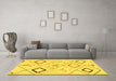 Machine Washable Solid Yellow Modern Rug in a Living Room, wshabs2919yw