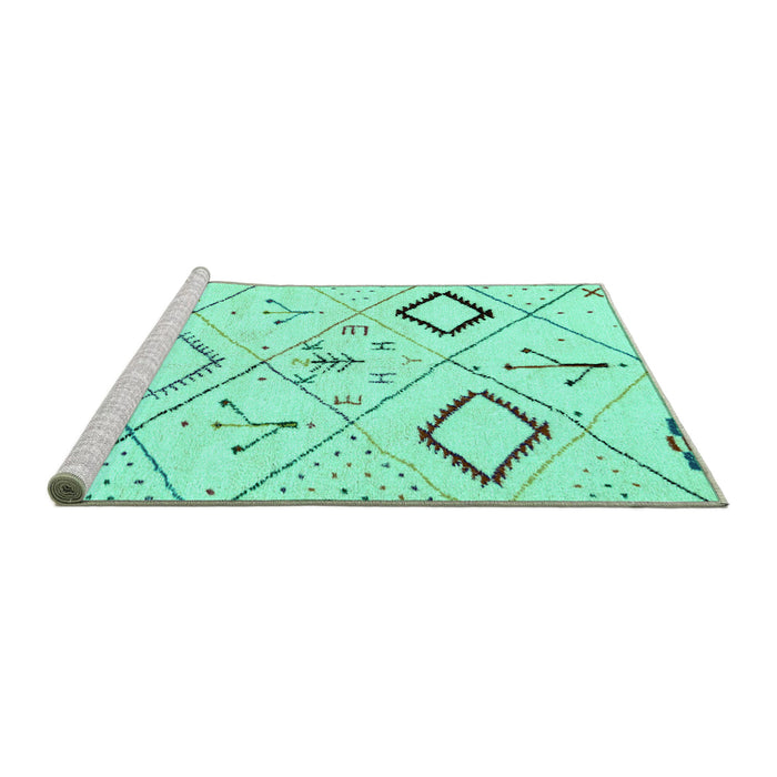 Sideview of Machine Washable Solid Turquoise Modern Area Rugs, wshabs2919turq