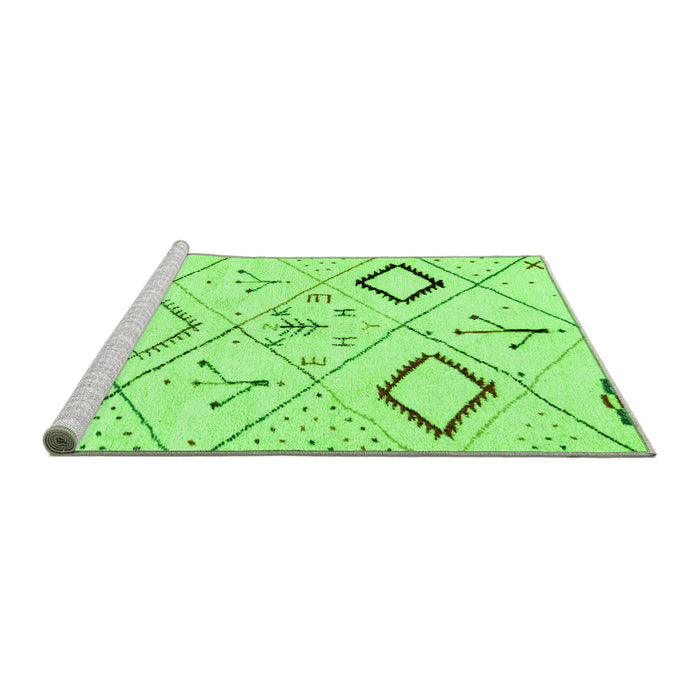 Sideview of Machine Washable Solid Green Modern Area Rugs, wshabs2919grn