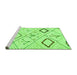 Sideview of Machine Washable Solid Green Modern Area Rugs, wshabs2919grn