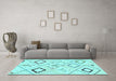 Machine Washable Solid Light Blue Modern Rug in a Living Room, wshabs2919lblu