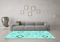 Machine Washable Solid Light Blue Modern Rug, wshabs2919lblu