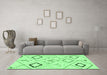 Machine Washable Solid Emerald Green Modern Area Rugs in a Living Room,, wshabs2919emgrn