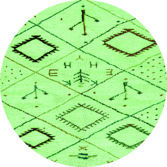 Round Solid Green Modern Rug, abs2919grn