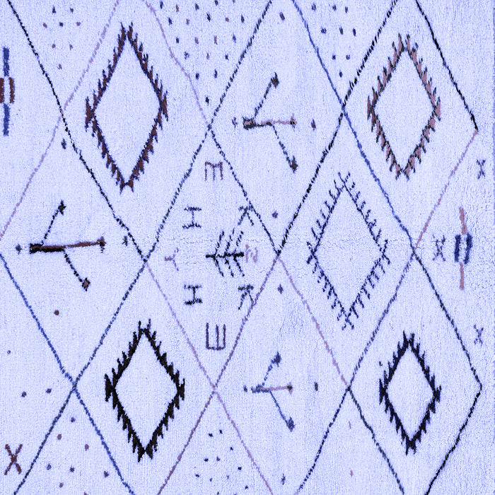 Square Solid Blue Modern Rug, abs2919blu