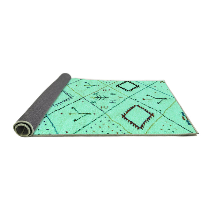 Sideview of Solid Turquoise Modern Rug, abs2919turq