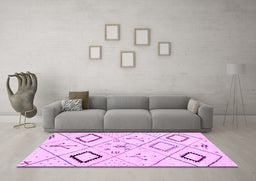 Machine Washable Solid Purple Modern Area Rugs in a Living Room, wshabs2919pur