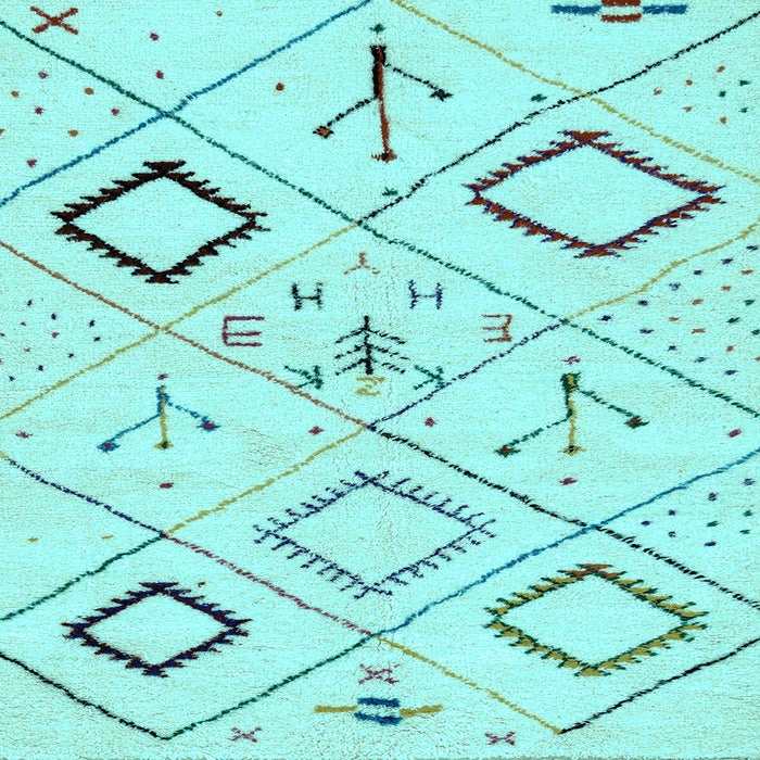 Square Solid Light Blue Modern Rug, abs2919lblu