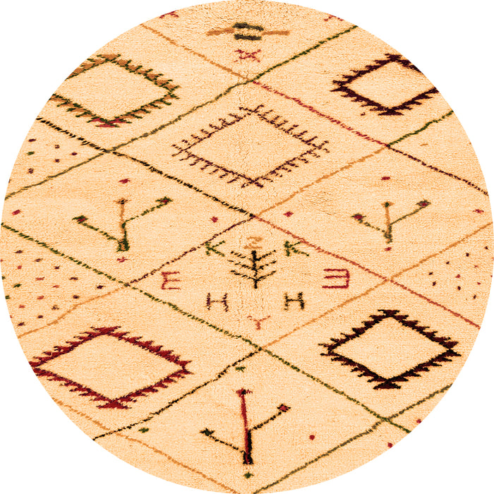 Round Solid Orange Modern Rug, abs2919org