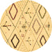 Round Solid Brown Modern Rug, abs2919brn