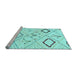 Sideview of Machine Washable Solid Light Blue Modern Rug, wshabs2919lblu