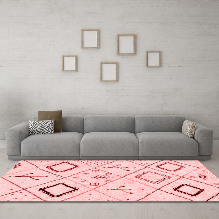 Modern Red Washable Rugs