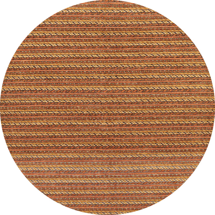 Round Abstract Orange Oriental Rug, abs291