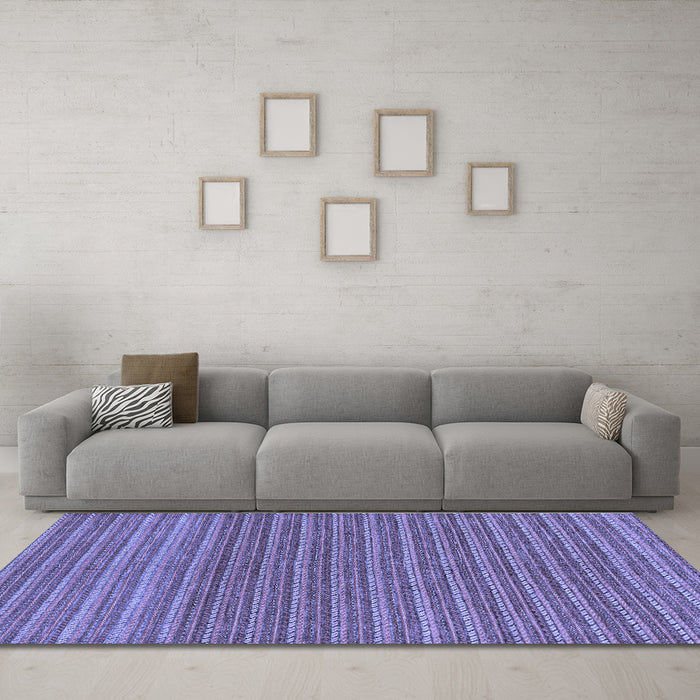 Machine Washable Oriental Blue Modern Rug in a Living Room, wshabs291blu