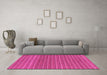 Machine Washable Oriental Pink Modern Rug in a Living Room, wshabs291pnk