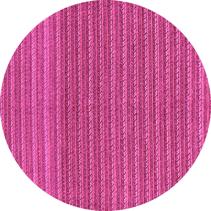 Round Machine Washable Oriental Pink Modern Rug, wshabs291pnk