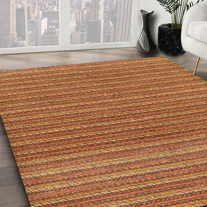 Machine Washable Abstract Orange Rug in a Family Room, wshabs291
