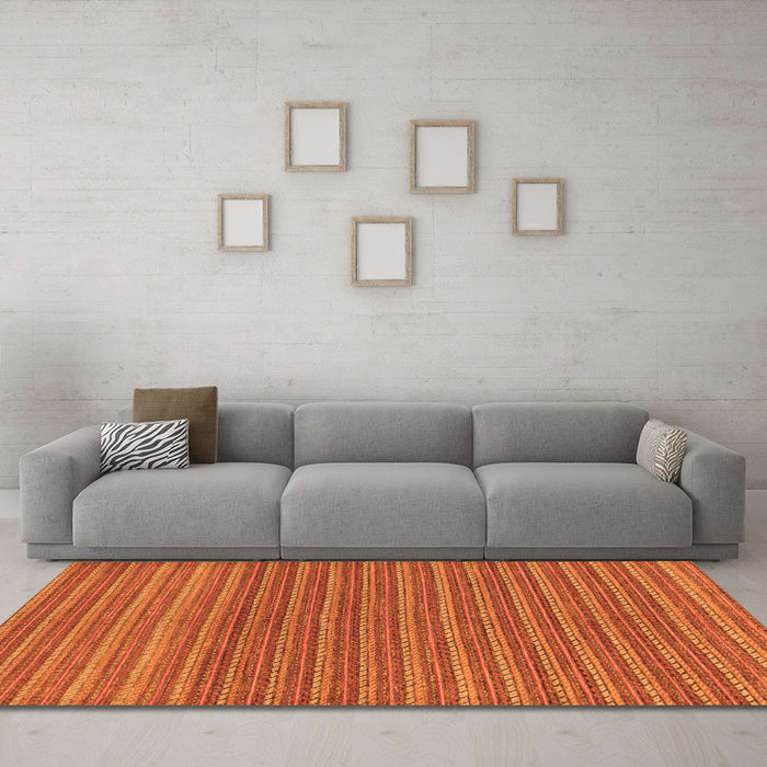 Machine Washable Oriental Orange Modern Area Rugs in a Living Room, wshabs291org