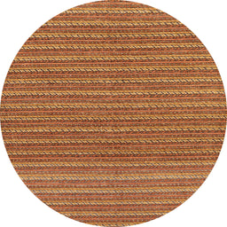 Round Machine Washable Abstract Orange Rug, wshabs291